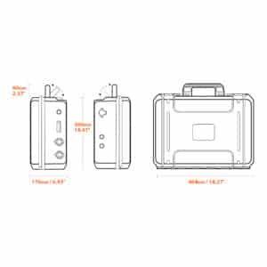 Li-Ion 12V 100Ah Tracer Lithium Battery Carry Case Kit Dimensions