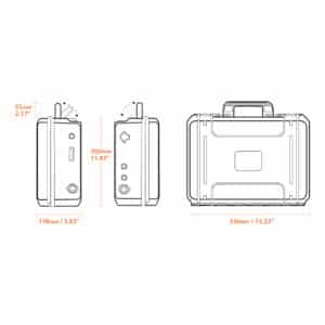 Li-Ion 12V 50Ah Tracer Lithium Battery Carry Case Kit Dimensions