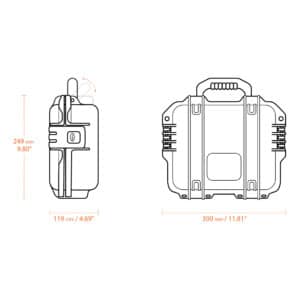 LiFePO4 12V 40Ah Lithium Battery Carry Case Kit Dimensions
