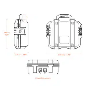 LiFePO4 24v 20ah Lithium Battery Carry Case Kit Dimensions