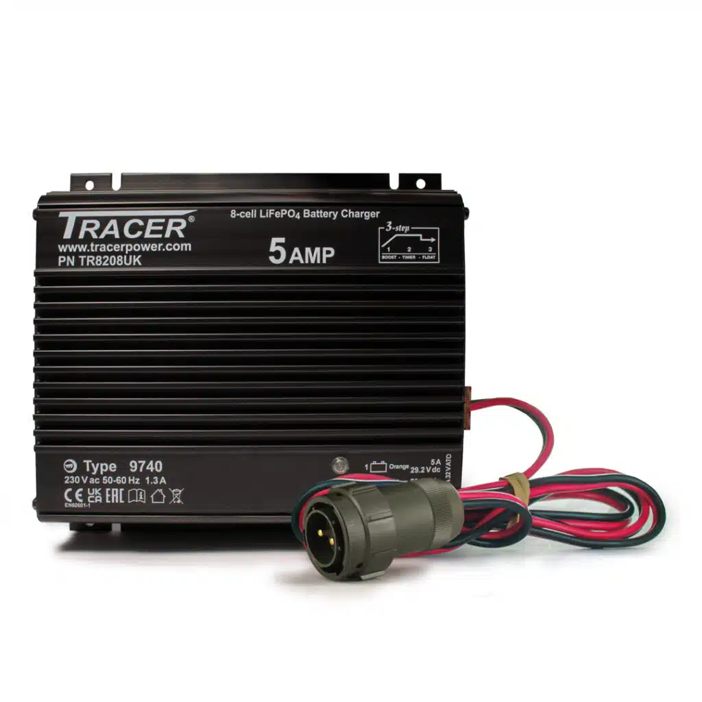 Tracer 24V 5A LiFePO4 Fast Charger with Amphenol Plug - Tracer Power