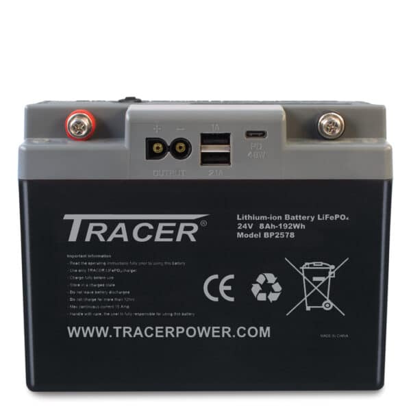 Tracer 24V 8Ah LiFePO4 Battery Pack with Grab Handle